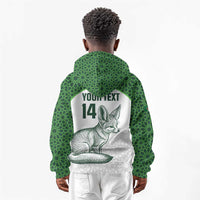 Custom Algeria Football Kid Hoodie 2026 Go Greens Fennec With Islamic Pattern - Wonder Print Shop