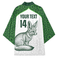 Custom Algeria Football Kimono 2026 Go Greens Fennec With Islamic Pattern - Wonder Print Shop