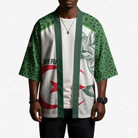 Custom Algeria Football Kimono 2026 Go Greens Fennec With Islamic Pattern - Wonder Print Shop