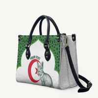 Custom Algeria Football Leather Bag 2026 Go Greens Fennec With Islamic Pattern - Wonder Print Shop