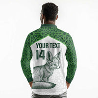 Custom Algeria Football Long Sleeve Polo Shirt 2026 Go Greens Fennec With Islamic Pattern - Wonder Print Shop