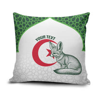 Custom Algeria Football Pillow Cover 2026 Go Greens Fennec With Islamic Pattern - Wonder Print Shop