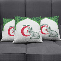 Custom Algeria Football Pillow Cover 2026 Go Greens Fennec With Islamic Pattern - Wonder Print Shop