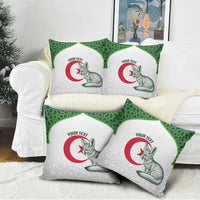 Custom Algeria Football Pillow Cover 2026 Go Greens Fennec With Islamic Pattern - Wonder Print Shop