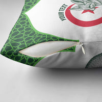 Custom Algeria Football Pillow Cover 2026 Go Greens Fennec With Islamic Pattern - Wonder Print Shop