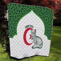 Custom Algeria Football Quilt 2026 Go Greens Fennec With Islamic Pattern - Wonder Print Shop