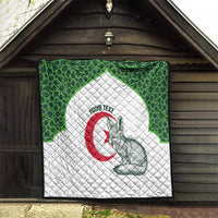 Custom Algeria Football Quilt 2026 Go Greens Fennec With Islamic Pattern - Wonder Print Shop