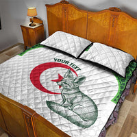 Custom Algeria Football Quilt Bed Set 2026 Go Greens Fennec With Islamic Pattern - Wonder Print Shop