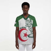 Custom Algeria Football Scrub Top 2026 Go Greens Fennec With Islamic Pattern - Wonder Print Shop