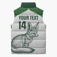 Custom Algeria Football Sleeveless Puffer Jacket 2026 Go Greens Fennec With Islamic Pattern - Wonder Print Shop