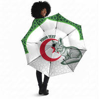Custom Algeria Football Umbrella 2026 Go Greens Fennec With Islamic Pattern - Wonder Print Shop
