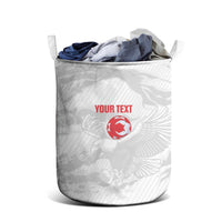 Custom Tunisia Football Laundry Basket 2026 Eagles of Carthage White Grunge - Wonder Print Shop