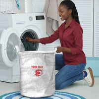 Custom Tunisia Football Laundry Basket 2026 Eagles of Carthage White Grunge - Wonder Print Shop