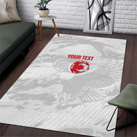Custom Tunisia Football Area Rug 2026 Eagles of Carthage White Grunge - Wonder Print Shop