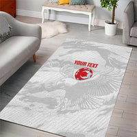 Custom Tunisia Football Area Rug 2026 Eagles of Carthage White Grunge - Wonder Print Shop