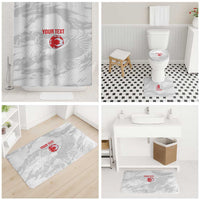 Custom Tunisia Football Bathroom Set 2026 Eagles of Carthage White Grunge - Wonder Print Shop