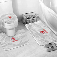 Custom Tunisia Football Bathroom Set 2026 Eagles of Carthage White Grunge - Wonder Print Shop
