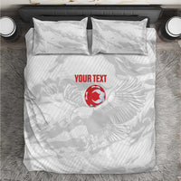 Custom Tunisia Football Bedding Set 2026 Eagles of Carthage White Grunge - Wonder Print Shop
