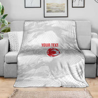 Custom Tunisia Football Blanket 2026 Eagles of Carthage White Grunge - Wonder Print Shop