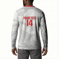 Custom Tunisia Football Button Sweatshirt 2026 Eagles of Carthage White Grunge