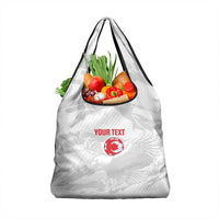 Custom Tunisia Football Grocery Bag 2026 Eagles of Carthage White Grunge - Wonder Print Shop