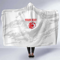 Custom Tunisia Football Hooded Blanket 2026 Eagles of Carthage White Grunge - Wonder Print Shop