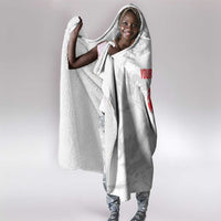 Custom Tunisia Football Hooded Blanket 2026 Eagles of Carthage White Grunge - Wonder Print Shop
