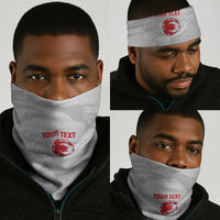 Custom Tunisia Football Neck Gaiter 2026 Eagles of Carthage White Grunge - Wonder Print Shop