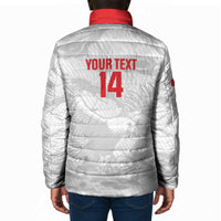 Custom Tunisia Football Padded Jacket 2026 Eagles of Carthage White Grunge - Wonder Print Shop