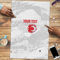 Custom Tunisia Football Puzzle 2026 Eagles of Carthage White Grunge - Wonder Print Shop