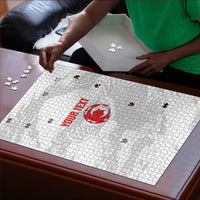 Custom Tunisia Football Puzzle 2026 Eagles of Carthage White Grunge - Wonder Print Shop