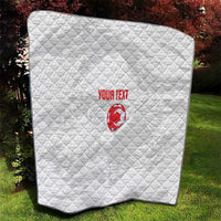 Custom Tunisia Football Quilt 2026 Eagles of Carthage White Grunge - Wonder Print Shop