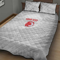 Custom Tunisia Football Quilt Bed Set 2026 Eagles of Carthage White Grunge - Wonder Print Shop