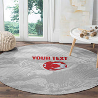 Custom Tunisia Football Round Carpet 2026 Eagles of Carthage White Grunge - Wonder Print Shop