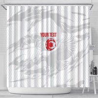 Custom Tunisia Football Shower Curtain 2026 Eagles of Carthage White Grunge - Wonder Print Shop