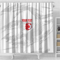 Custom Tunisia Football Shower Curtain 2026 Eagles of Carthage White Grunge - Wonder Print Shop