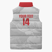 Custom Tunisia Football Sleeveless Puffer Jacket 2026 Eagles of Carthage White Grunge - Wonder Print Shop