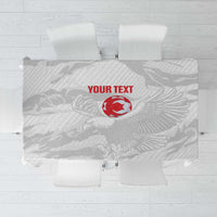 Custom Tunisia Football Tablecloth 2026 Eagles of Carthage White Grunge - Wonder Print Shop