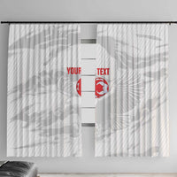Custom Tunisia Football Window Curtain 2026 Eagles of Carthage White Grunge - Wonder Print Shop