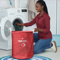 Custom Tunisia Football Laundry Basket 2026 Eagles of Carthage Red Grunge - Wonder Print Shop