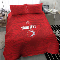 Custom Tunisia Football Bedding Set 2026 Eagles of Carthage Red Grunge - Wonder Print Shop