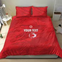 Custom Tunisia Football Bedding Set 2026 Eagles of Carthage Red Grunge - Wonder Print Shop