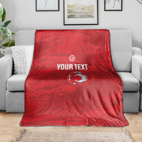 Custom Tunisia Football Blanket 2026 Eagles of Carthage Red Grunge - Wonder Print Shop