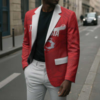Custom Tunisia Football Blazer 2026 Eagles of Carthage Red Grunge - Wonder Print Shop