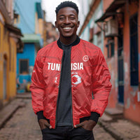 Custom Tunisia Football Bomber Jacket 2026 Eagles of Carthage Red Grunge - Wonder Print Shop