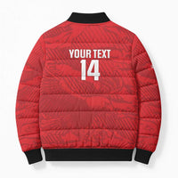 Custom Tunisia Football Bomber Puffer Jacket 2026 Eagles of Carthage Red Grunge - Wonder Print Shop