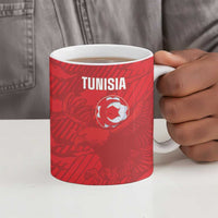 Custom Tunisia Football Ceramic Mug 2026 Eagles of Carthage Red Grunge - Wonder Print Shop