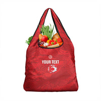 Custom Tunisia Football Grocery Bag 2026 Eagles of Carthage Red Grunge - Wonder Print Shop