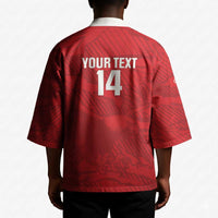 Custom Tunisia Football Kimono 2026 Eagles of Carthage Red Grunge - Wonder Print Shop