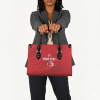 Custom Tunisia Football Leather Bag 2026 Eagles of Carthage Red Grunge - Wonder Print Shop
